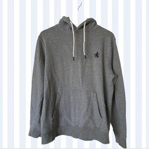 RUGBY UNIVERSITY Men's Gray Hoodie With Embroidered Detail Size L